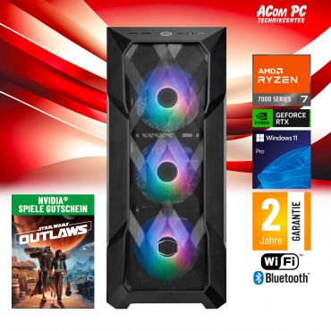 ACom Ultra Gamer R7-4070 Ti - Win 11 Pro - AMD Ryzen 7 7700 - 32 GB DDR5 RGB - 2 TB SSD NVMe - RTX 4070 Ti (12 GB) - 750 Watt - WLAN,BT