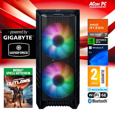 ACom GIGABYTE UG i7-4070 Ti Super - Win11 Pro - Ryzen 7 7800X3D - 32 GB DDR5 RGB - 2 TB SSD NVMe - RTX 4070 Ti Super (16 GB) - 750 W - WLAN, BT